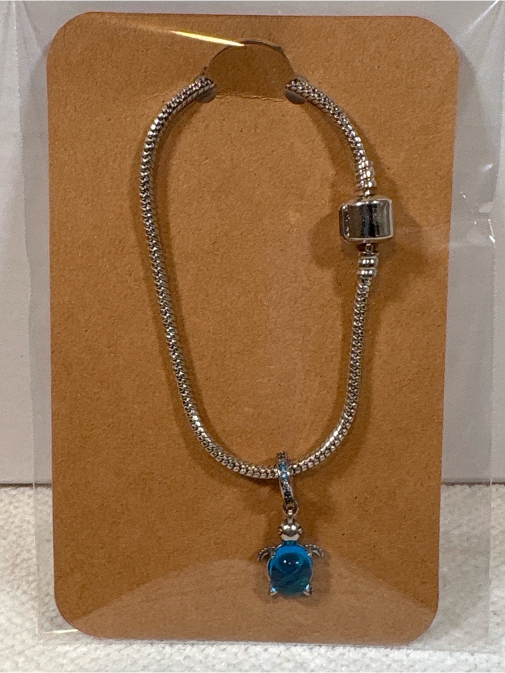 Othr Silver Bracelet with Blue Turtle Charm